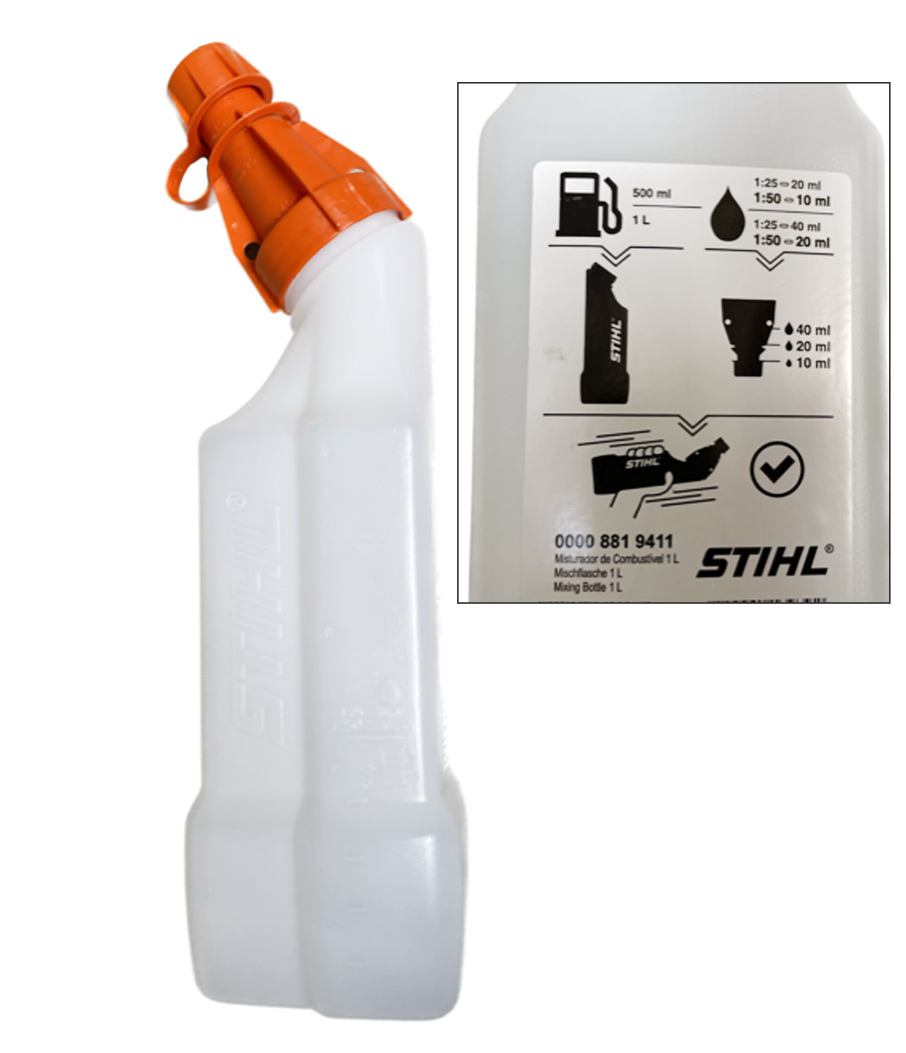 Universeel Mixfles1l 2t Olie Bezine Stihl