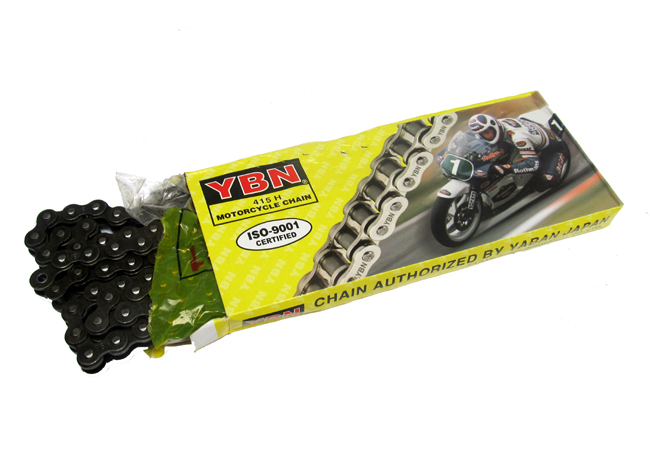 YBN aandrijfketting 415H 122 schakels voor Puch Maxi en Tomos