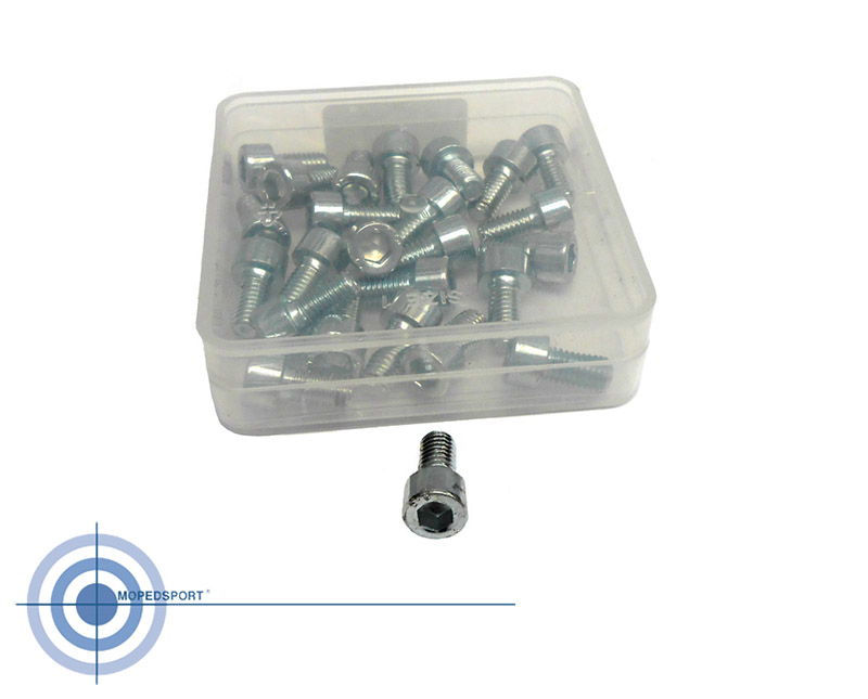 Set van 25 verzinkte M6 x 12mm inbusbouten DIN 912 voor scooter en brommer