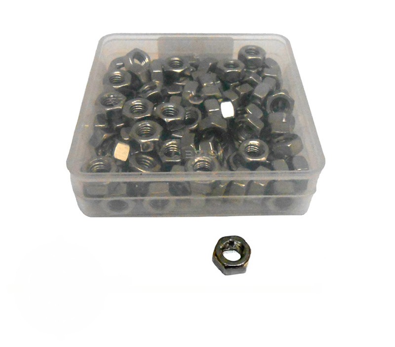 Zelfborgende M6 RVS moeren met nylon ring set 100 stuks