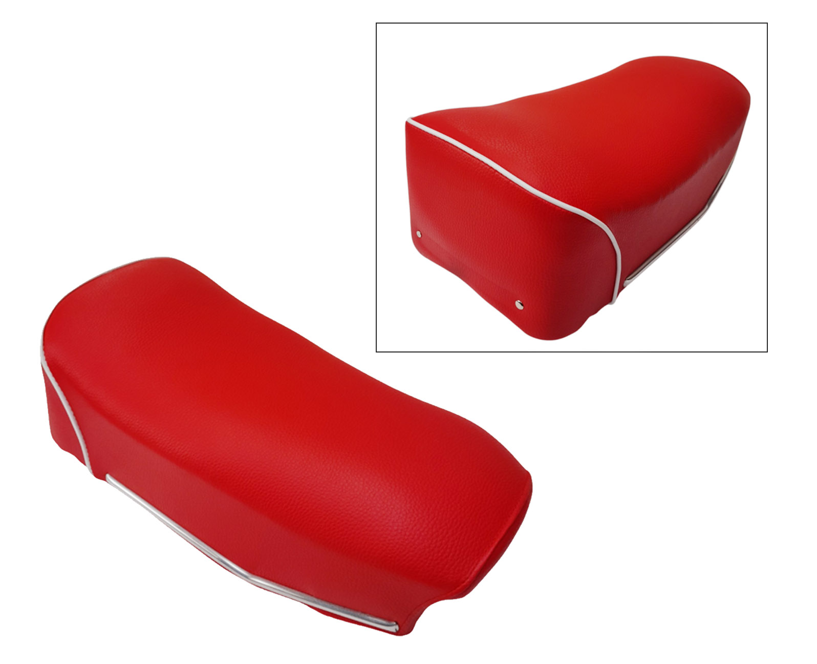 Bromfiets 517 Buddyseat Kort Rood Witte Bies 517-21.704