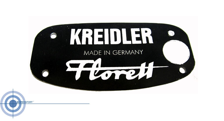 Kreidler Florett aluminium plaatje 27.77.03 voor gereedschapskast grijs zwart
