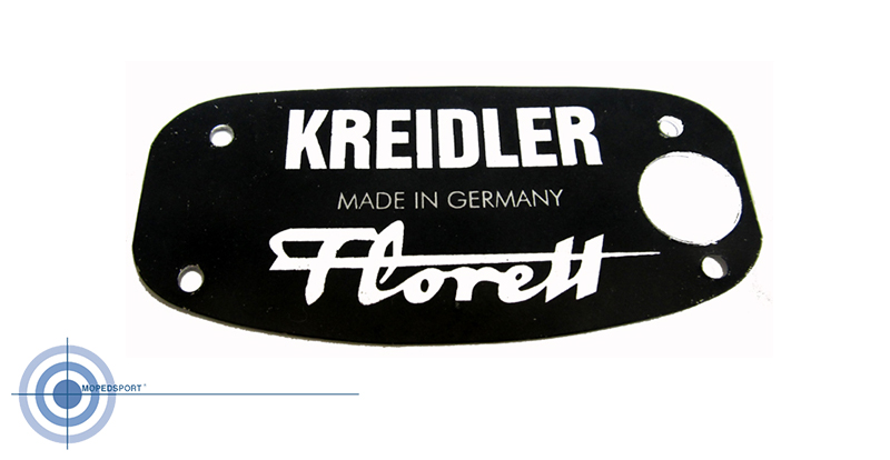 Kreidler Florett aluminium plaatje 27.77.03 voor gereedschapskast grijs zwart