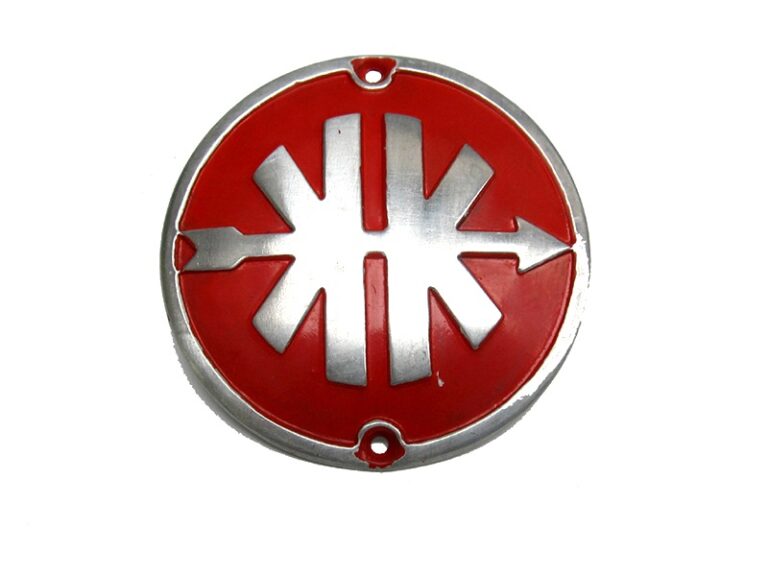 Kreidler KK embleem rood voor Eitank beenschild met nagels