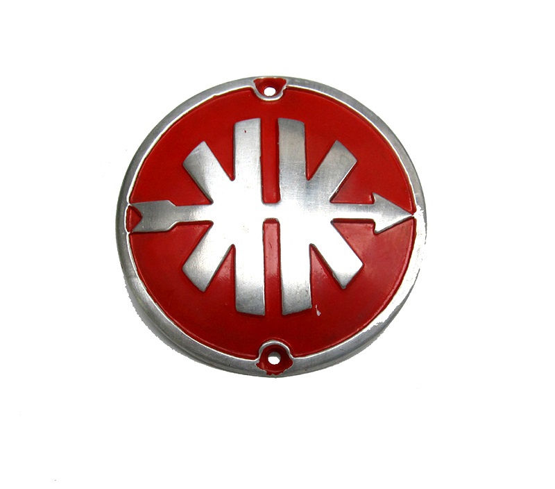 Kreidler KK embleem rood voor Eitank beenschild met nagels