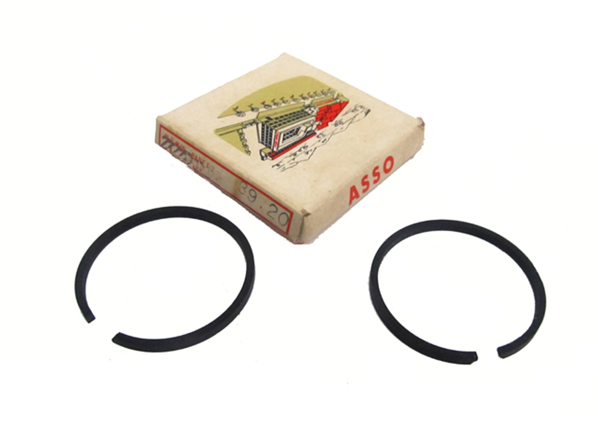 Asso NOS zuigerveerset 39,2mm overmaat voor 50cc twee-takt motor