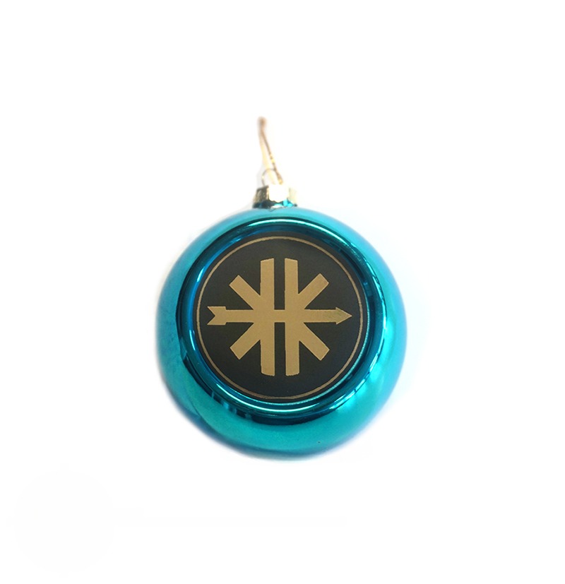 Kreidler Kerstbal Met Logo Blauw Per Stuk