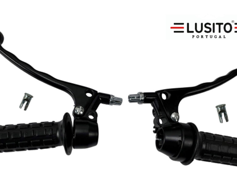 Lusito gas- en remhendelset zwart voor Puch Maxi en Tomos A3 A35
