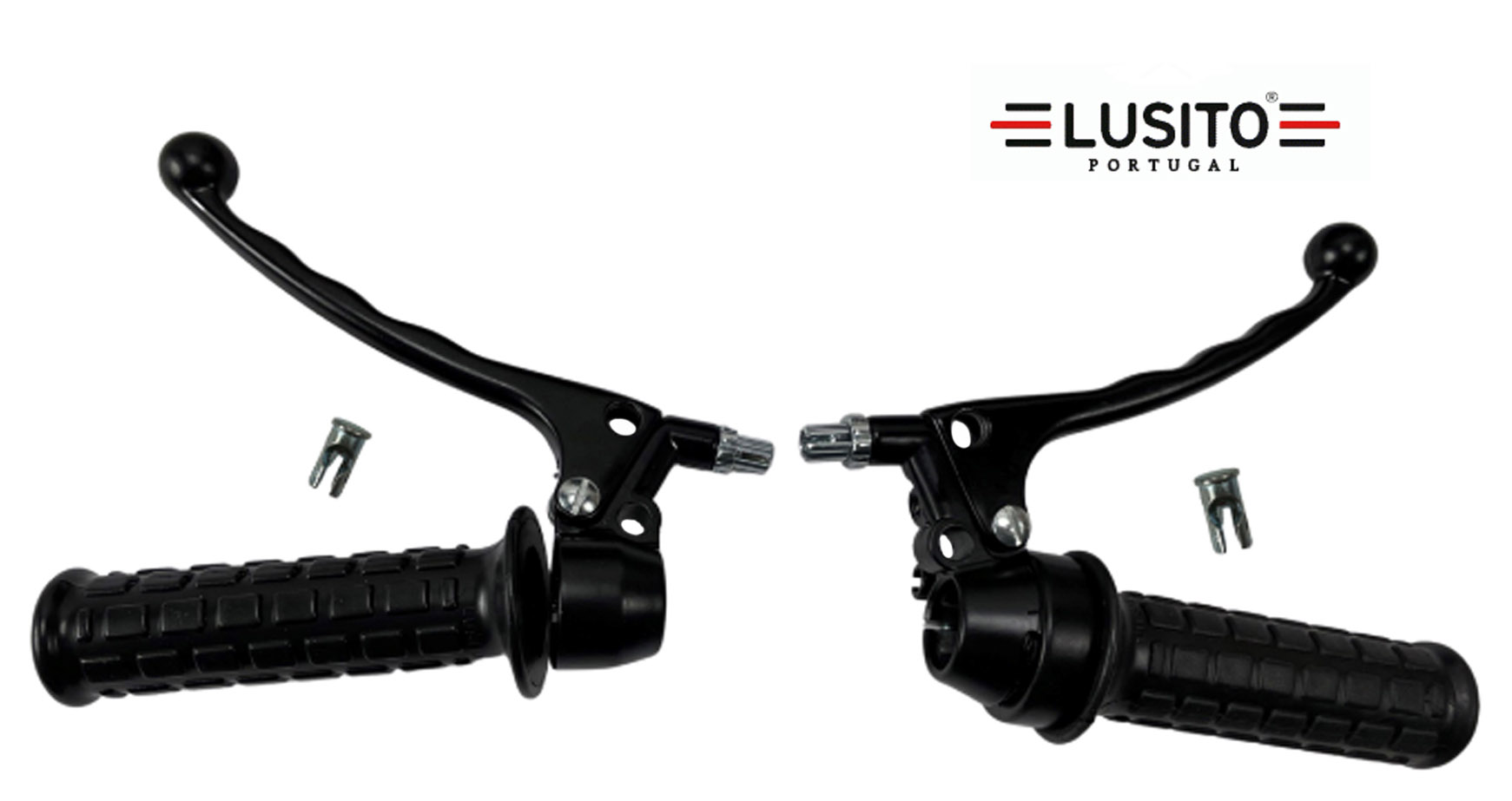 Lusito gas- en remhendelset zwart voor Puch Maxi en Tomos A3 A35