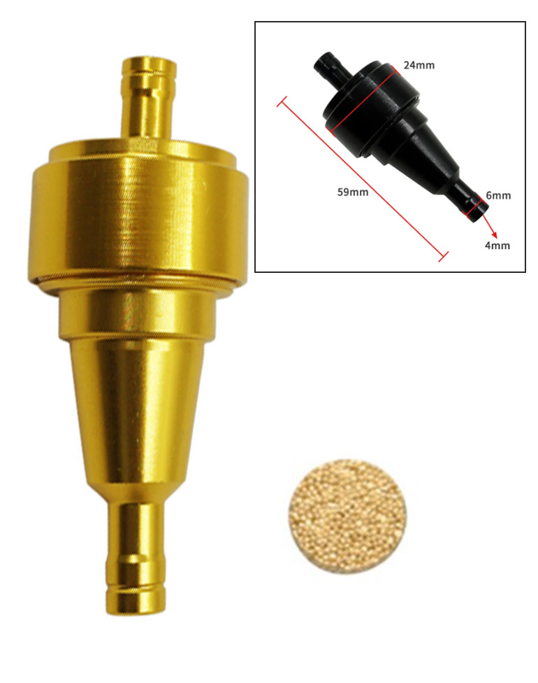 Universeel Benzinefilter 6mm Goud Cnc Universeel
