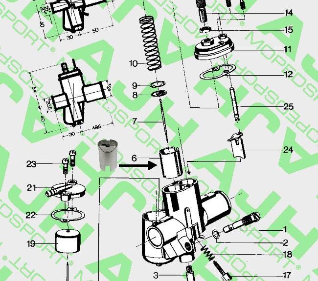 Bromfiets Nr 6 Gasschuif 22-185-1 1-17-37 17mm Niet Origineel