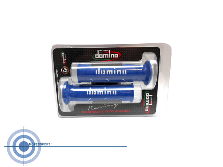Domino Racing XM2 handvattenset blauw wit 126mm voor 22mm stuur