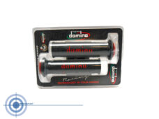 Domino Racing handvatten set zwart wit rood voor 22mm scooter stuur