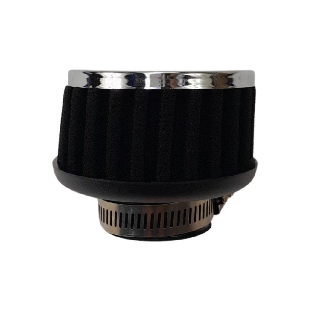 Rechte powerfilter 28/35mm in zwart voor Tomos en Puch brommer