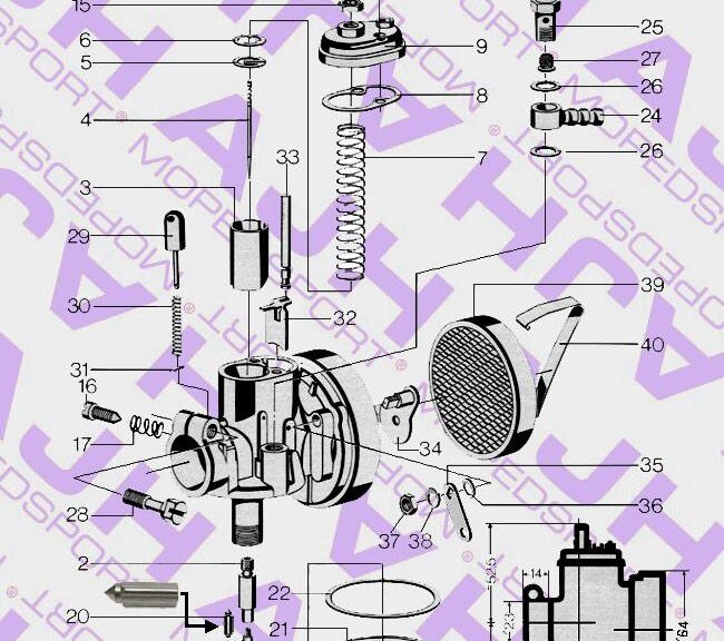Bing/puch Maxi/bromfiets/kreidler Nr 20 Vlotternaald 1-17-54 1-12-210 1-16-59 1-10-77 12/15/16/17mm Carburateur