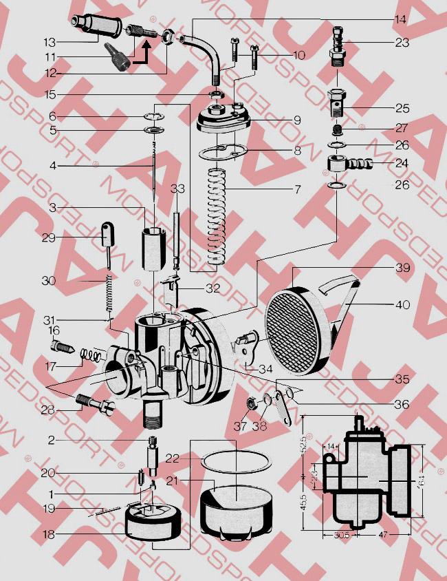 BING/KREIDLER NR 11 Stelschroef 1-17-54 17MM CARBURATEUR