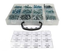 Universeel Blokbouten. Assortiment M6 Flensbout M6x12 M6x16 M6x20 M6x25 M6x30 M6x40 M6x45 Moer M6 Bormoer M6 Flensmoer M6 Ring M6