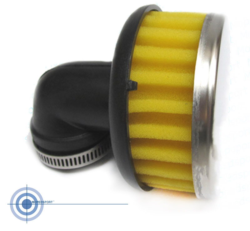 Universeel Puch Tomos Power Filter Geel 28/35mm 90 Graden
