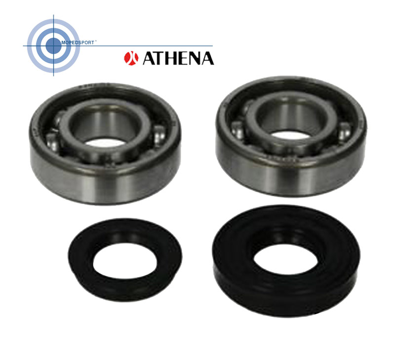 Krukaslagerset SKF 6204 C4 met Athena keerringen voor Minarelli AM6 motorblok