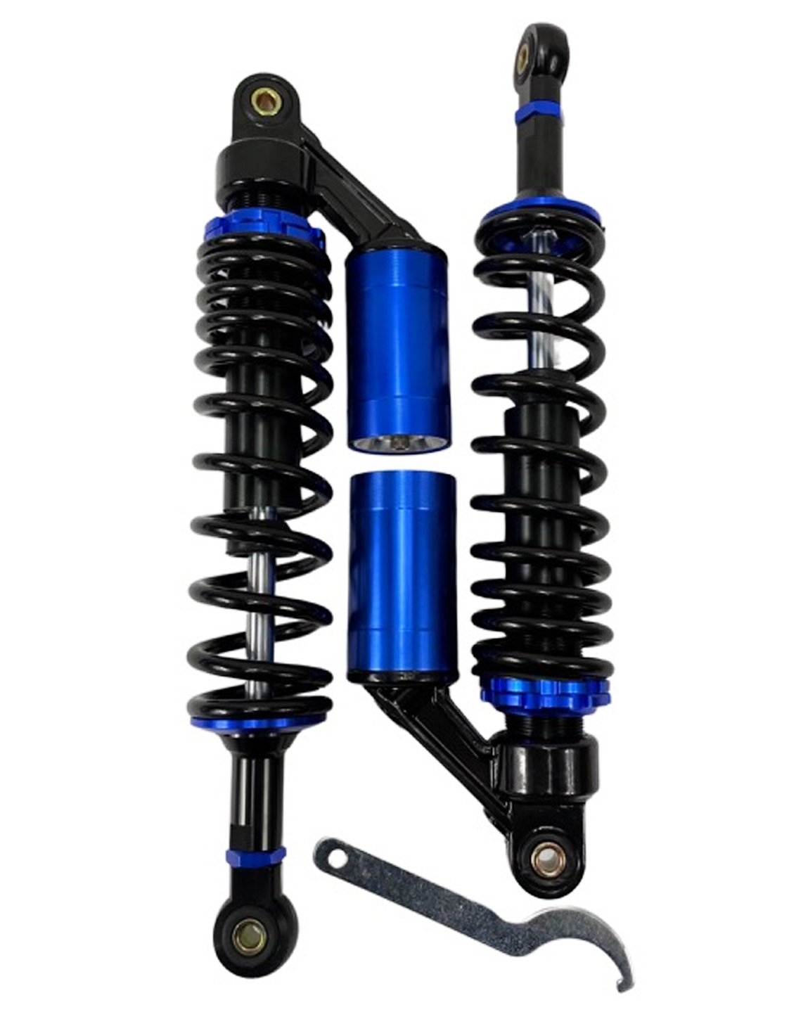 Universeel Schokbrekers / Schokbreker Per Set Achter 360mm Zwart / Blauw M8 Pneumatisch Verstelbaar