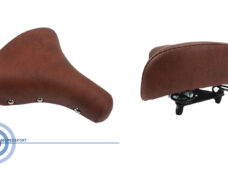 Knallert Universal Sadel Brun Med Sort Fjeder - Ikke Original - Passer til Solex, bl.a.