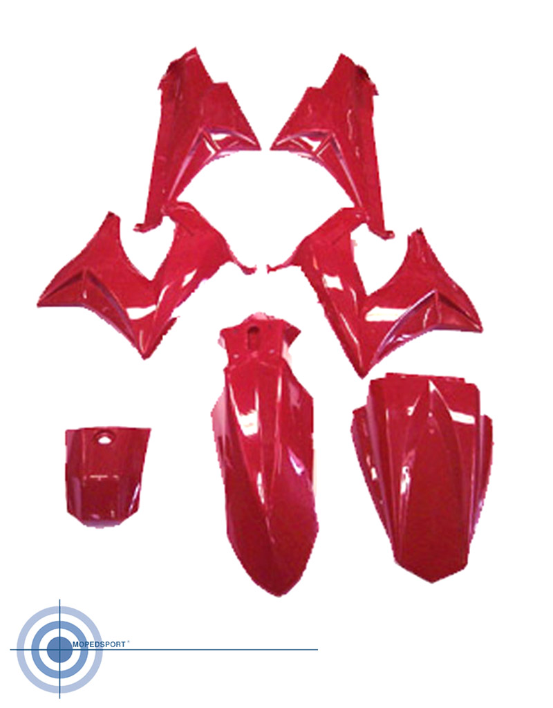 Derbi Senda Scooter Plaatwerkset Senda Rood, 7 Stuks .kappenset -laatste *