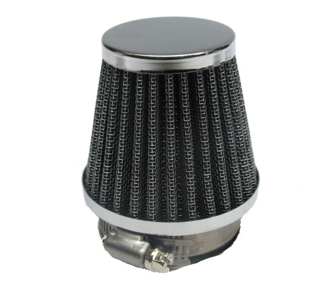 Universele rechte powerfilter met 50mm aansluiting voor brommer en scooter carburateur