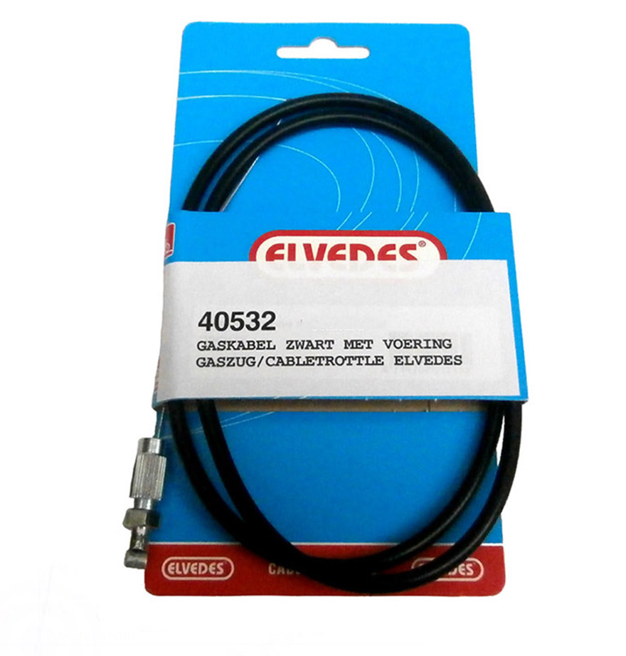 Elvedes gaskabel zwart met voering voor Zundapp KS 517 529 530