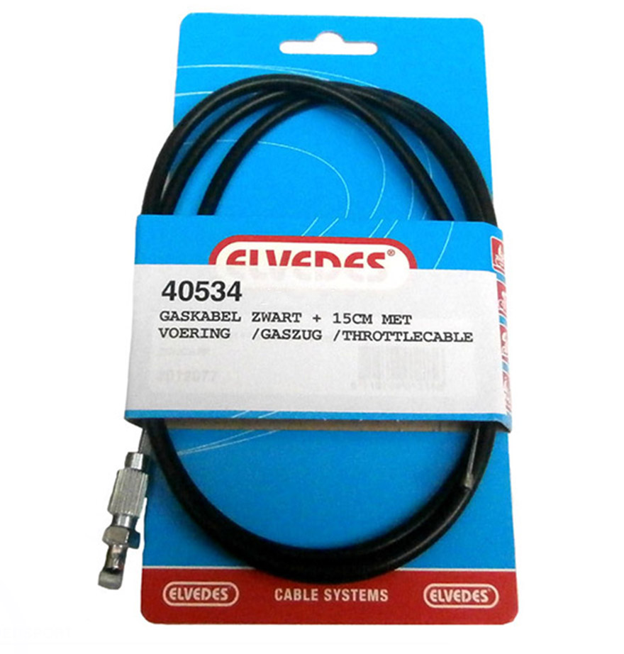 Elvedes verlengde gaskabel zwart voor Zündapp KS 50 517 529 530