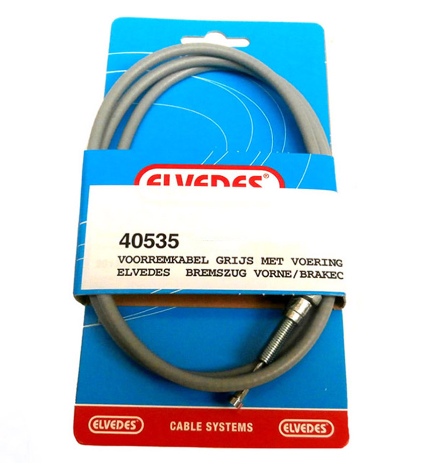 Elvedes voorremkabel grijs met voering voor Zundapp KS 517 529 530