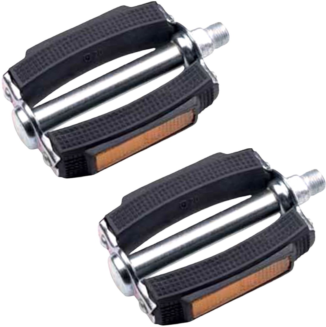 Union Classic pedaalset 9/16 inch zilver zwart met reflectoren