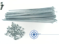 Universeel Bromfiets Sachs Spaken 190x2.9mm Set 135d / 80 Graden Kop 36x + Zilver Nippels Spaak Wiel Jis G3506