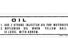 Olievul instructiesticker 77x22mm voor Honda MB en MT bromfiets
