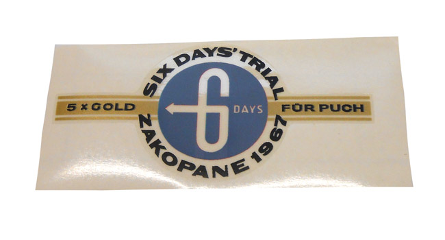Puch '6 Days' sticker 366.1.26.207.1 voor frame en tank