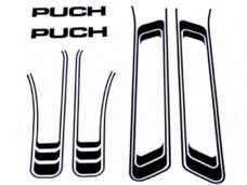 Puch Maxi Frame Transfers Cpl. Set Zwart, Stickerset