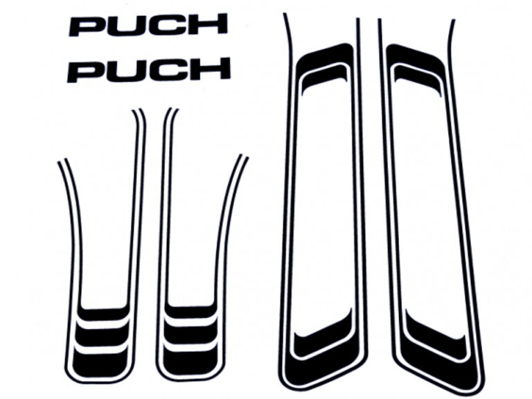 PUCH MAXI Frame transfers cpl. set zwart, stickerset