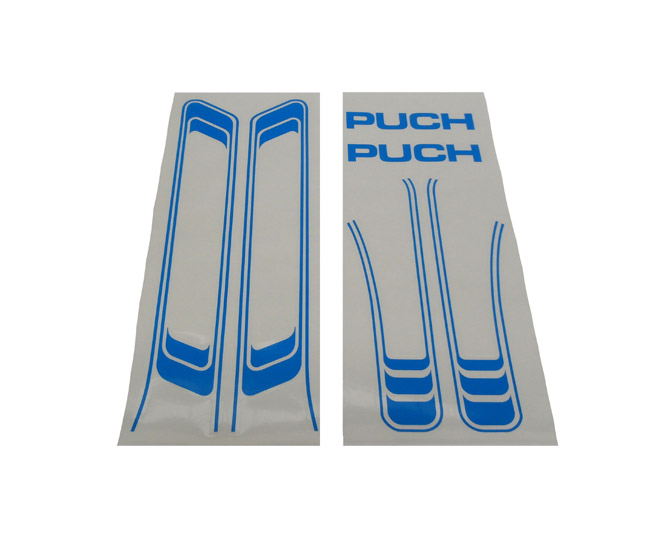 Blauwe transfer stickerset frame Puch Maxi S N Super Maxi compleet