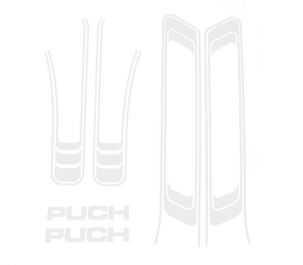 Puch Maxi Frame Transfers Cpl. Set Wit Stickerset