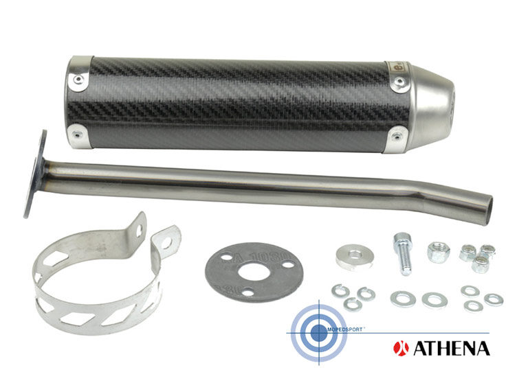Derbi Universeel Athena Minarelli Einddemper Carbon Athena Voor 6971 ** Nos* Outlet ** Laatste ***