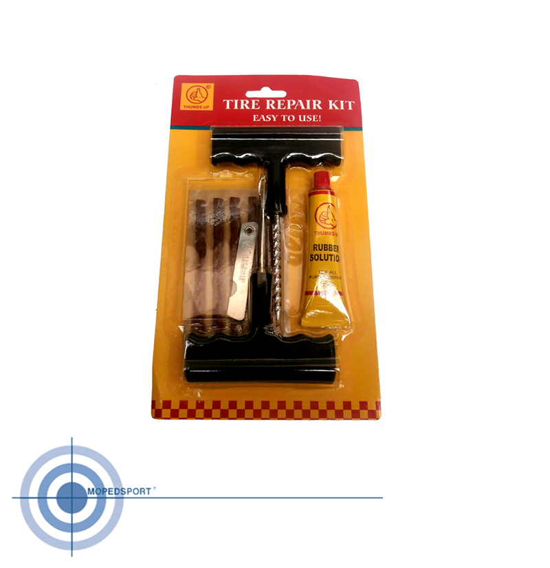 Tubeless bandenreparatieset met proppen voor scooter en brommer