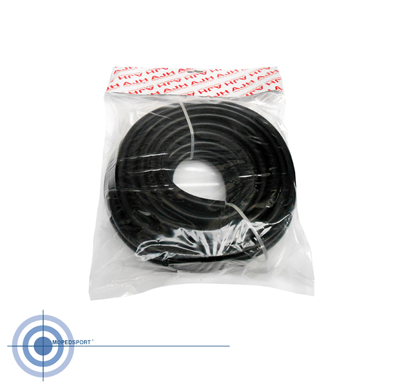 Zwarte rubberen benzineslang 8mm x 10mm op rol van 10 meter