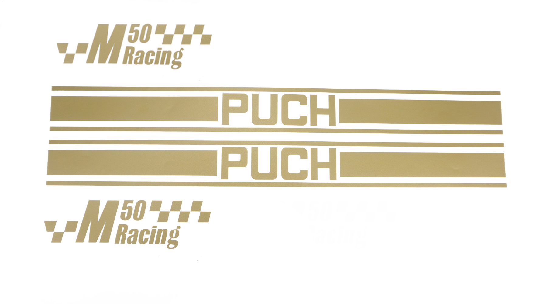 Puch M50 Puch M50 Racing Stickerset Goud (snijtekst Sticker)