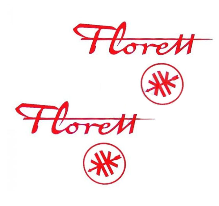 Rode Kreidler stickerset met logo voor eitank 170x30mm
