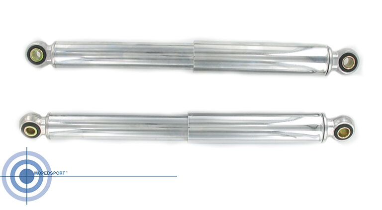UNIVERSEEL Set schokbreker 320mm chroom glad - niet origineel - past op o.a. Solex
