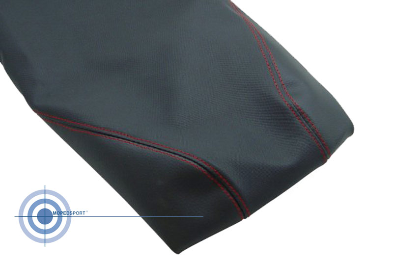 Sportline buddydek zwart met rood stiksel Piaggio Zip 2000