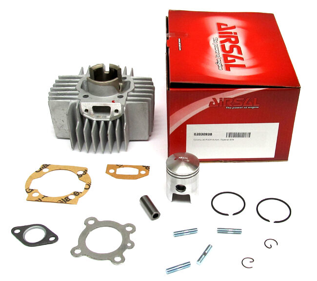 Puch Maxi/x20/x30 Cilinder + Zuiger 38mm 50cc Airsal T6 6 Poorten Oud Model
