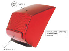 Vespa Px 125/150/200 Achterlicht Glas Rood Siem Px 125 150 200 E Oem 219094