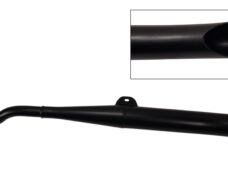 Zwarte side pipe uitlaat 28mm voor Puch Maxi E50 motorblok