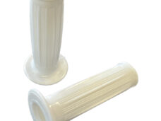Witte handvatset 22 en 24mm in Magura-stijl voor klassieke mopeds