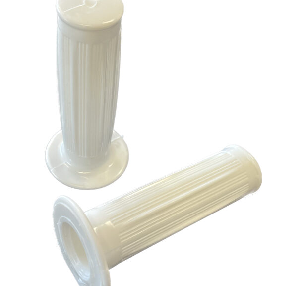 Witte handvatset 22 en 24mm in Magura-stijl voor klassieke mopeds